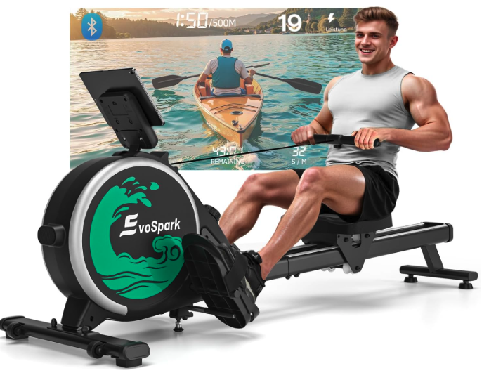Rowing Machine for Home Gym, EvoSpark Magnetic Rowing Machines 350 LB Weight Capacity